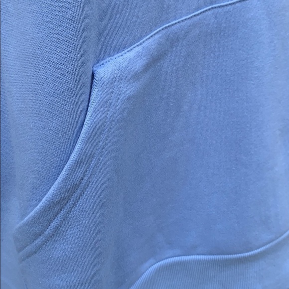 Blue Drawstring Hoodie Sweatshirt Tunic Top - Picture 6 of 8